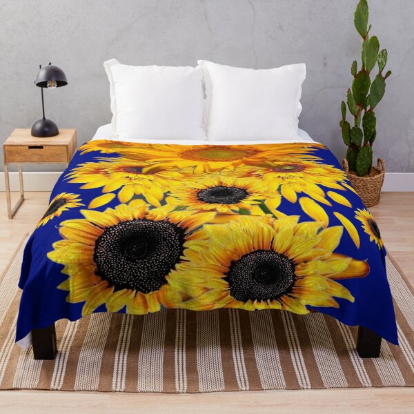Item preview, GOLDEN SUNFLOWER ABSTRACT PATTERNS BLUE ART designed and sold by sharlesart.