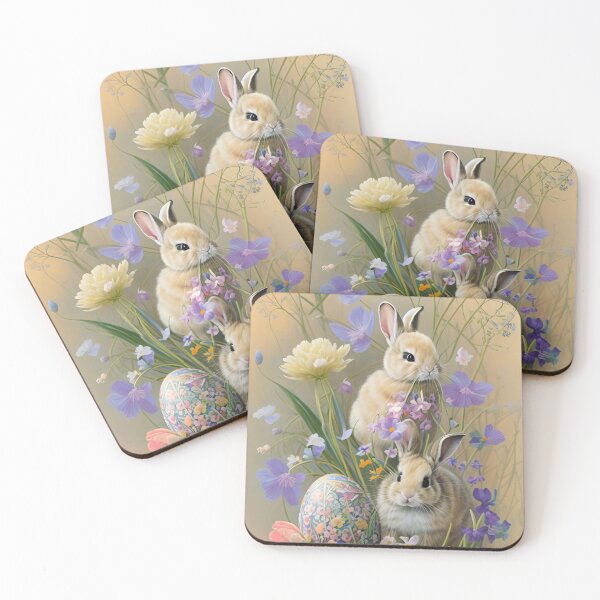 Item preview, Colorful Festive Easter Eggs Easter Bunny Spring Flowers Version 31 designed and sold by DreamingAwake1.