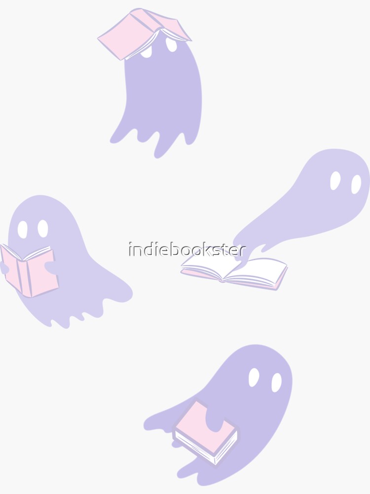 Aperçu 3 sur 3. Sticker avec l'œuvre fantômes de lavande créée et vendue par indiebookster.