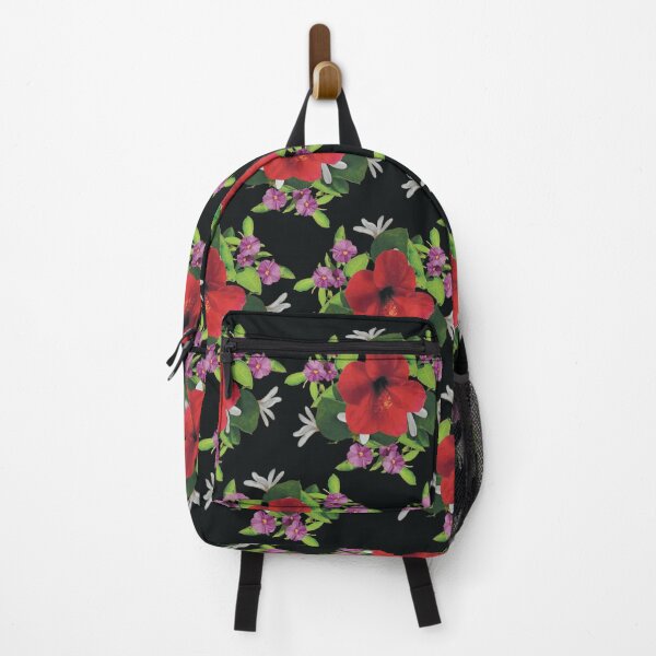 Item preview, Peach Colored Tropical Hibiscus pattern-Love white flower-love purple flower -black colors 6 designed and sold by StudioViArt.