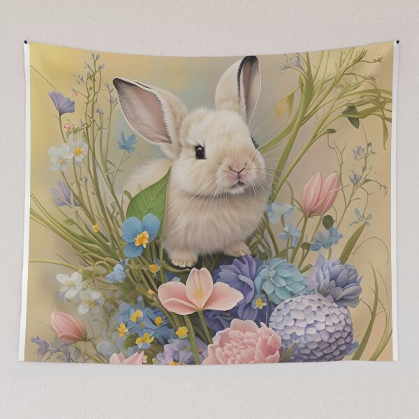Item preview, Colorful Festive Easter Eggs Easter Bunny Spring Flowers Version 38 designed and sold by DreamingAwake1.