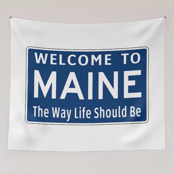 Item preview, Welcome To Maine State Line Sign designed and sold by NewNomads.