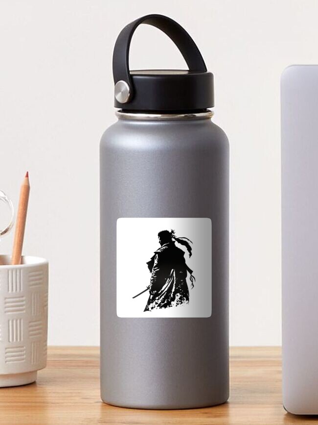 Black & White Silhouette Stainless Steel Water Bottle