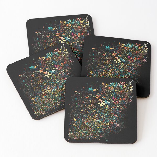 Item preview, Multicolored Flowers On a Black Background designed and sold by azet-art.