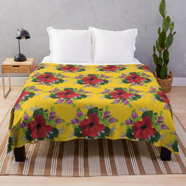 Item preview, Peach Colored Tropical Hibiscus pattern-Love white flower-love purple flower -yellow colors 7 designed and sold by StudioViArt.