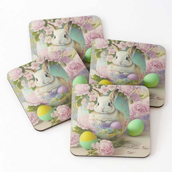 Item preview, Colorful Festive Easter Eggs Easter Bunny Spring Flowers Version 9 designed and sold by DreamingAwake1.