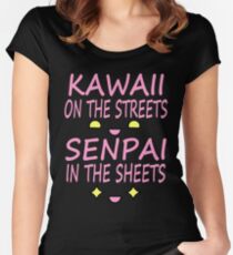 Kawaii auf den Straßen, Senpai in den Blättern Pink Tailliertes Rundhals-Shirt