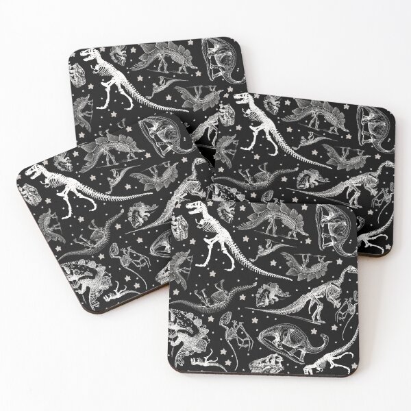 Item preview, Dino Star Toile | Vintage Museum Dinosaur Sketches and Skeletons BLACK  designed and sold by Kristi Duggins.