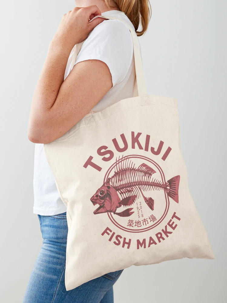 Japanese Tsukiji Market Fishing Graphic Canvas Tote Bag