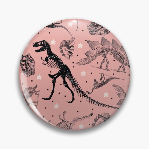 Item preview, Dino Star Toile | Vintage Museum Dinosaur Sketches and Skeletons PEACHY PINK designed and sold by Kristi Duggins.