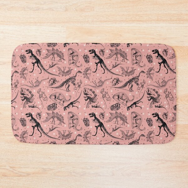 Item preview, Dino Star Toile | Vintage Museum Dinosaur Sketches and Skeletons PEACHY PINK designed and sold by Kristi Duggins.