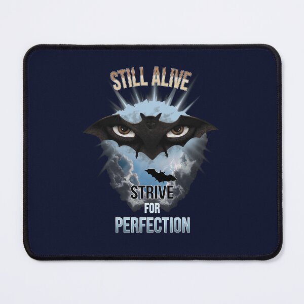Item preview, "Still Alive - Strive for Perfection" Gamer Text Design featuring a Bat with Human Eyes Hunting in a Thunderstorm  designed and sold by M-Alchemy.