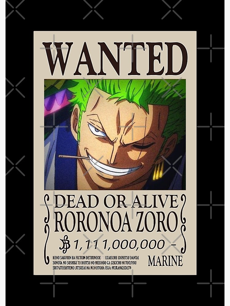 Roronoa Zoro - Bounty Wanted Poster Premium Matte Vertical Poster sold ...