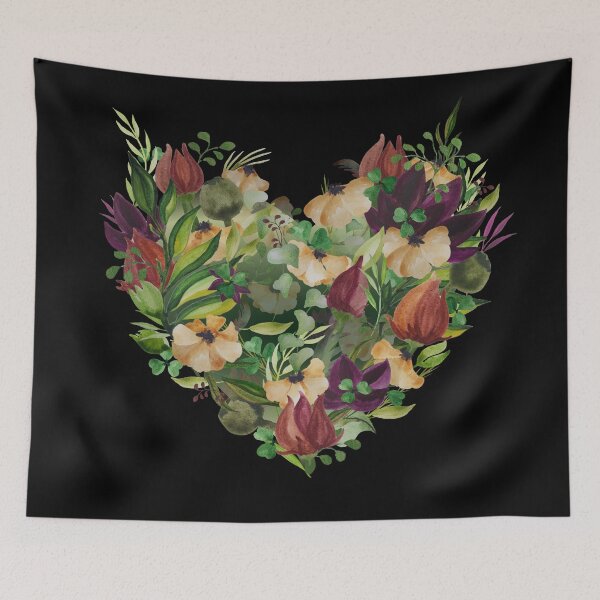 Item preview, Floral watercolor heart bouquet designed and sold by Liza-RKS.