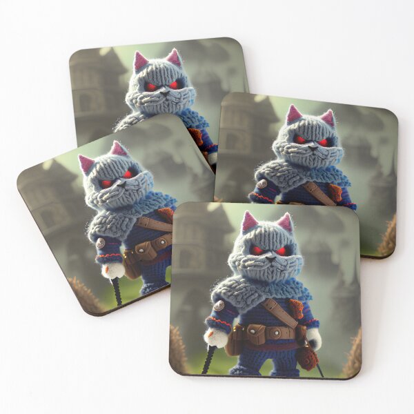Item preview, Crochet cat the outlaw in a fairytale town Art print designed and sold by TeoDorskiy.
