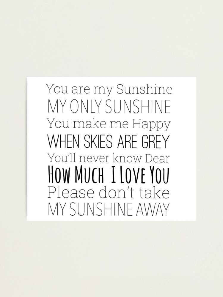 You are my sunshine lyrics  Essential T-Shirt for Sale by Inktown