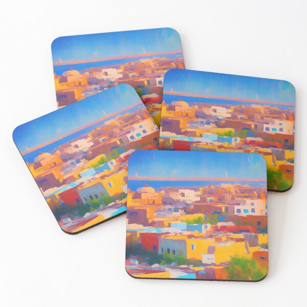 Item preview, Essaouira City Rooftops designed and sold by Sowari-Pillows.