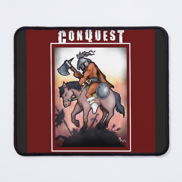 Item preview, Barbarian warrior on horseback standing on a field of battle. designed and sold by MikeNewbanks.