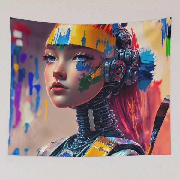 Item preview, Cyborg Artist: Creative machine art designed and sold by ArtCreator2023.