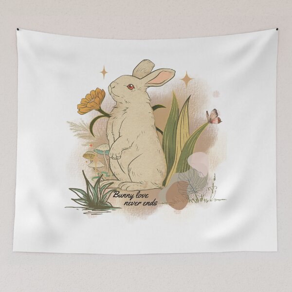 Item preview, Vintage Rabbit: Bunny Love Never Ends designed and sold by BobbyTee Merch.