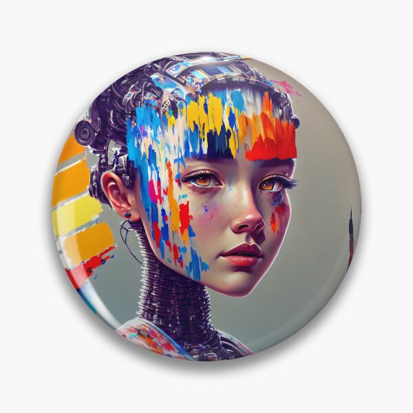 Item preview, 1. Creativity knows no bounds: cyborg girls as artists designed and sold by ArtCreator2023.