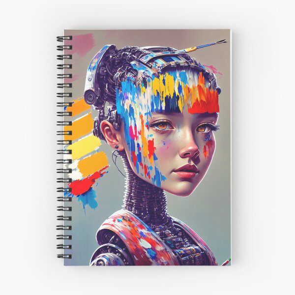 Item preview, 1. Creativity knows no bounds: cyborg girls as artists designed and sold by ArtCreator2023.