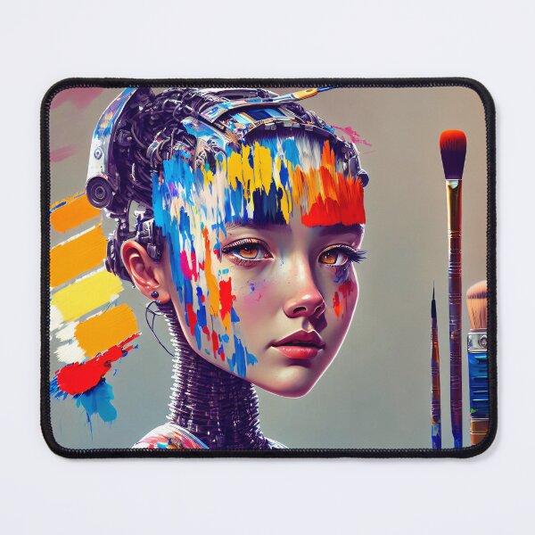 Item preview, 1. Creativity knows no bounds: cyborg girls as artists designed and sold by ArtCreator2023.