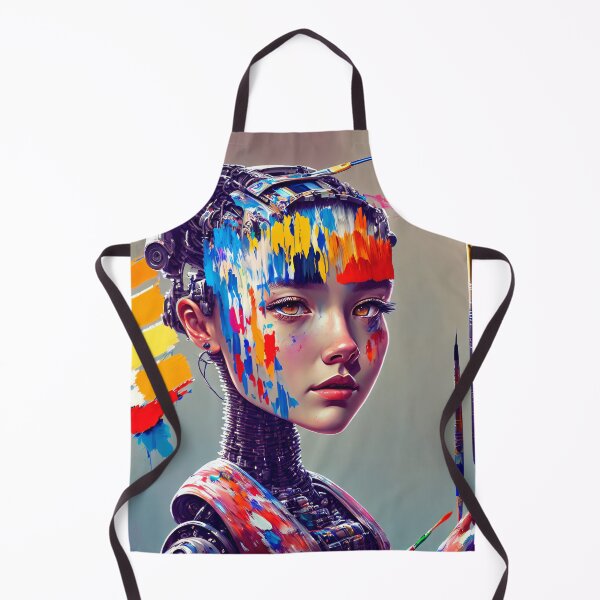 Item preview, 1. Creativity knows no bounds: cyborg girls as artists designed and sold by ArtCreator2023.
