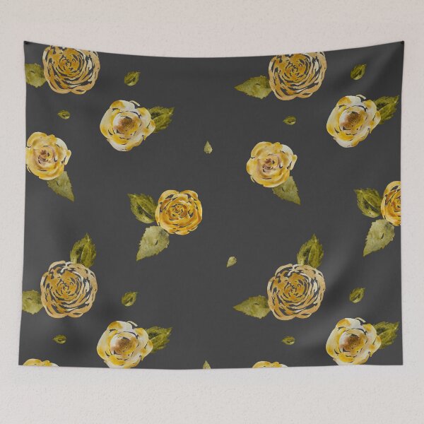 Item preview, Rose flower bud grey pattern watercolor sketch designed and sold by Yana Mustafina | Boho Soulful Designs.