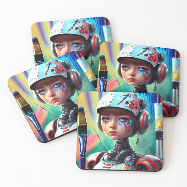 Item preview, When machines get creative: The painting of the cyborg girl designed and sold by ArtCreator2023.