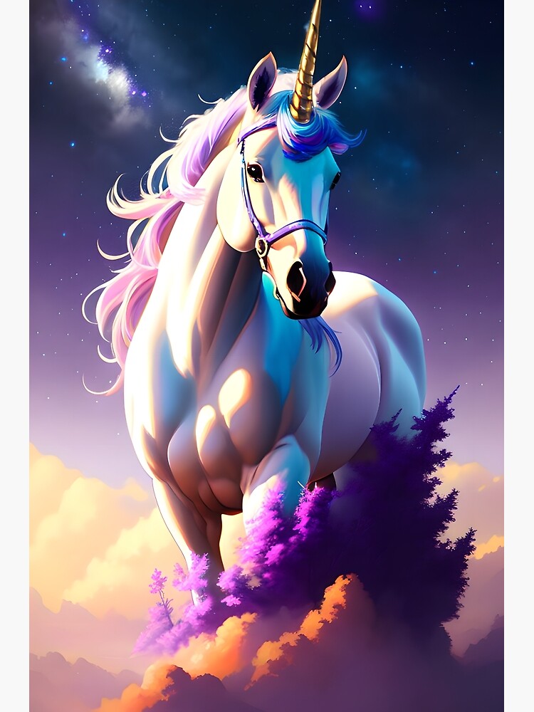 Download Unicorn On Rainbow Galaxy Wallpaper | Wallpapers.com