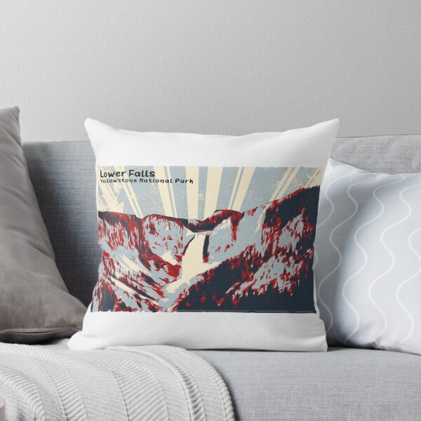 Item preview, Lower Falls of Yellowstone National Park Retro - red gray designed and sold by SmyrnaBuffalo.