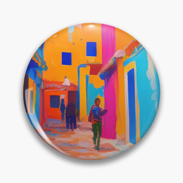 Item preview, Chefchaouen City Streets designed and sold by Sowari-Pillows.