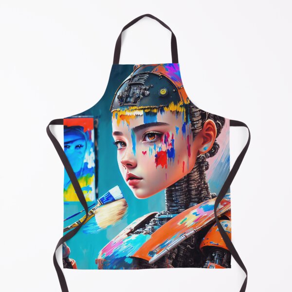 Item preview, A Futurist Artist: The Cyborg Girl Painting designed and sold by ArtCreator2023.