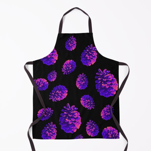 Item preview, Purple Pink Neon Pine Cones - black background - pattern designed and sold by Merethe Soltvedt.