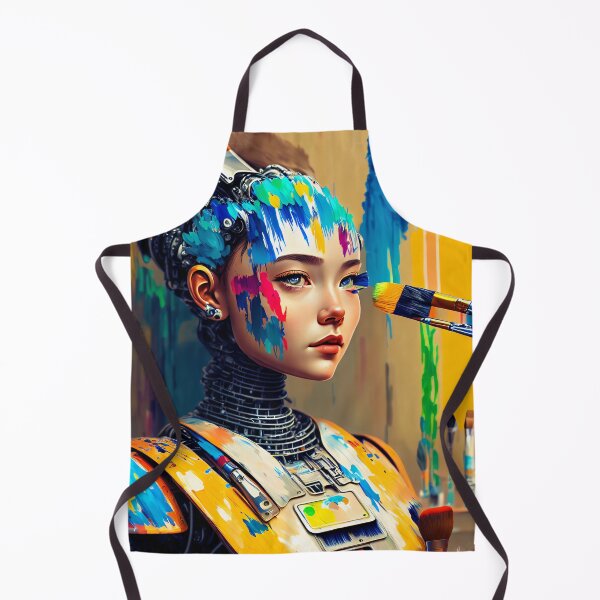 Item preview, Unlimited creativity: The cyborg girl as a painter designed and sold by ArtCreator2023.