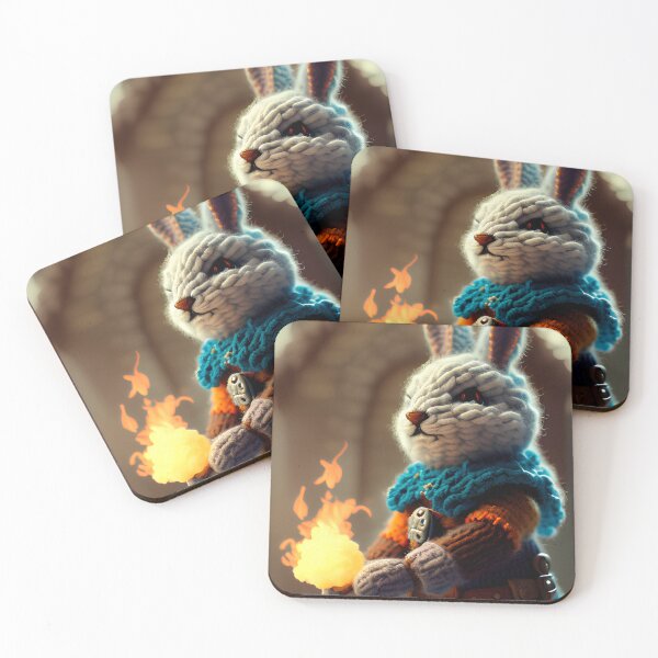 Item preview, Knitted Hare with Torch Art Print designed and sold by TeoDorskiy.
