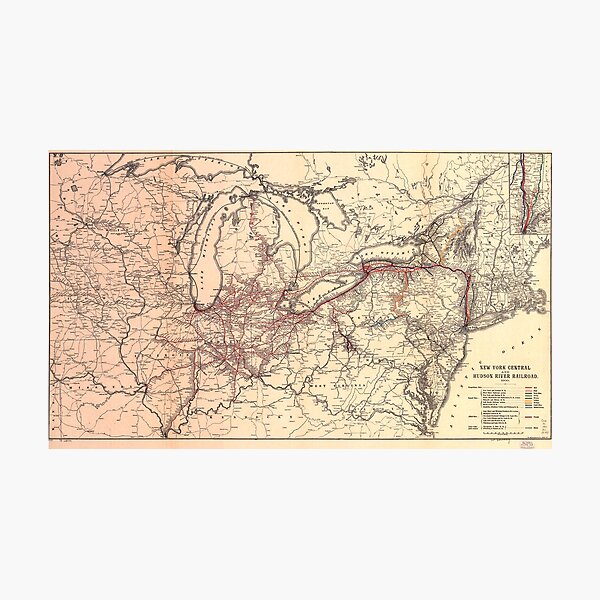 Item preview, New York Central & Hudson River Railroad Map (1900) designed and sold by allhistory.