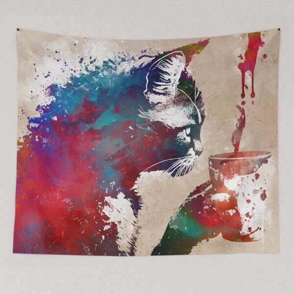 Item preview, Cat coffee graphic art #cat  designed and sold by JBJart.