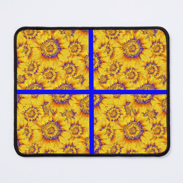 Item preview, ABSTRACT GOLDEN SUNFLOWER PATTERNS BLUE ART designed and sold by sharlesart.