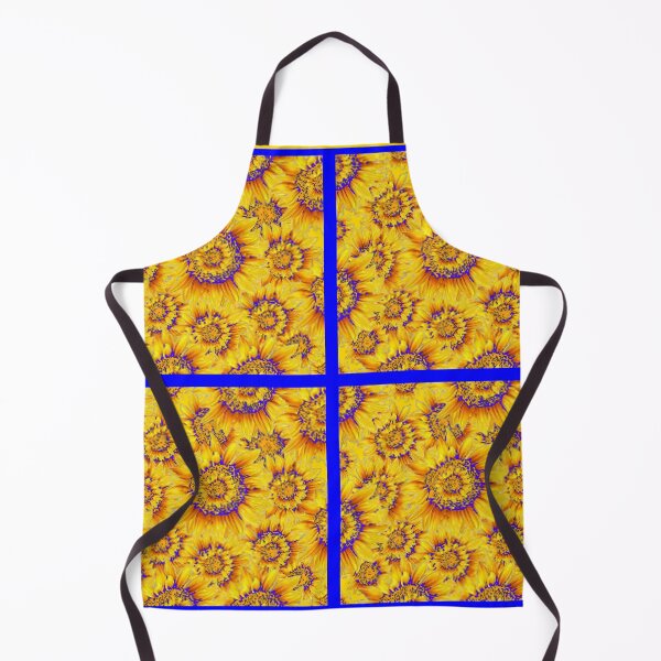 Item preview, ABSTRACT GOLDEN SUNFLOWER PATTERNS BLUE ART designed and sold by sharlesart.
