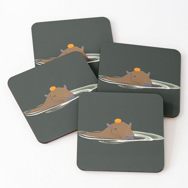 Item preview, Capybara Orange Spa Buddy designed and sold by Casey Wilkinson.