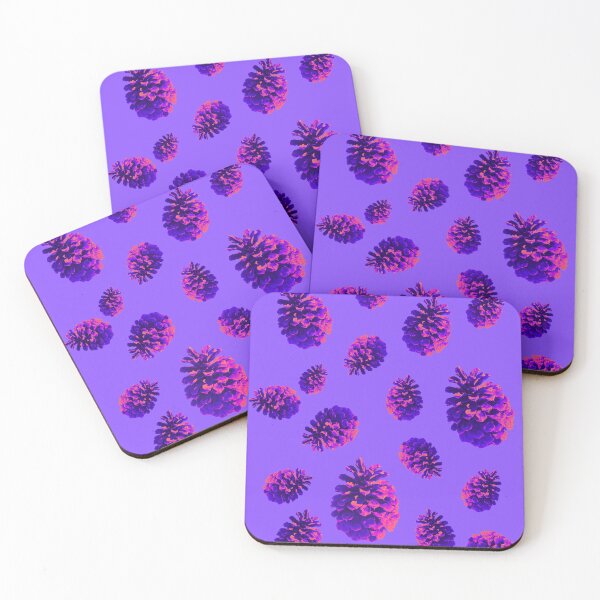 Item preview, Purple Pink Neon Pine Cones - lavender background - pattern designed and sold by Merethe Soltvedt.