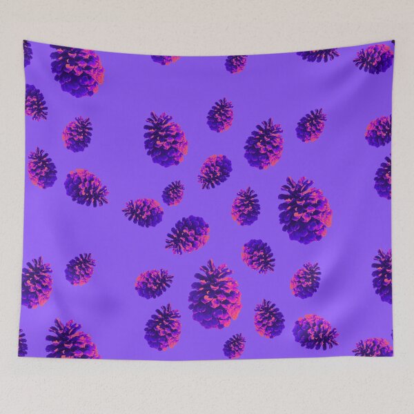 Item preview, Purple Pink Neon Pine Cones - lavender background - pattern designed and sold by Merethe Soltvedt.