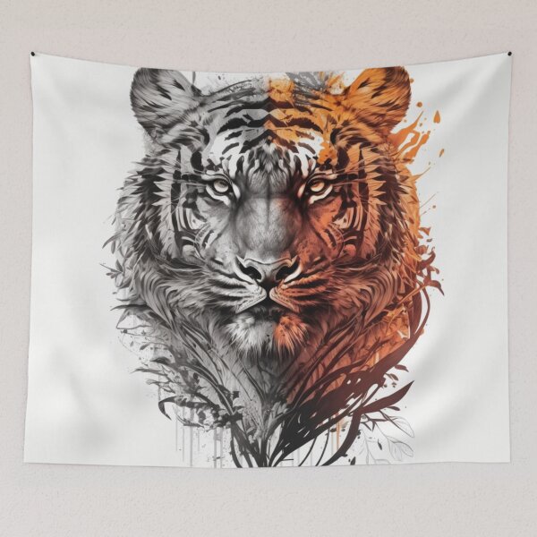 Item preview, Ink and Pencil Illustration of a Majestic Tiger designed and sold by CharismaDesigns.