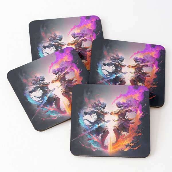 Item preview, Warriors fighting in an explosion of colors designed and sold by AloneARTS.