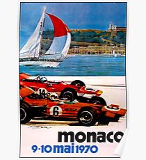 MONACO: Vintage 1970 Auto Racing Werbung Print Poster