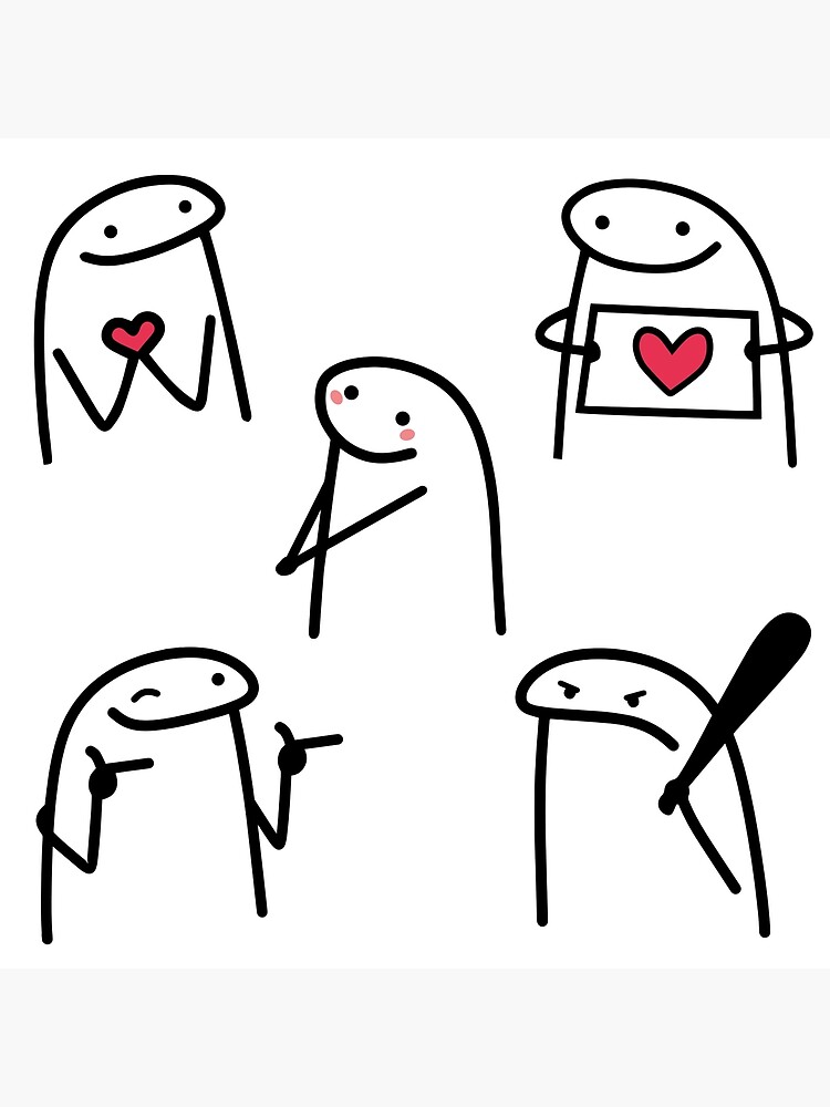 Flork in love meme pack, bundle | Art Board Print