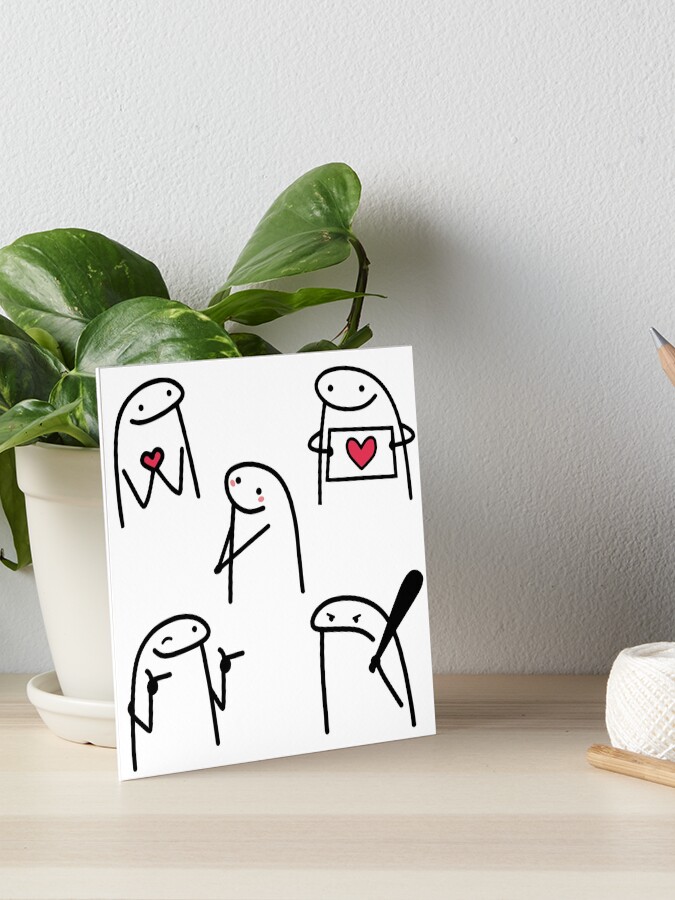 Flork in love meme pack, bundle | Art Board Print