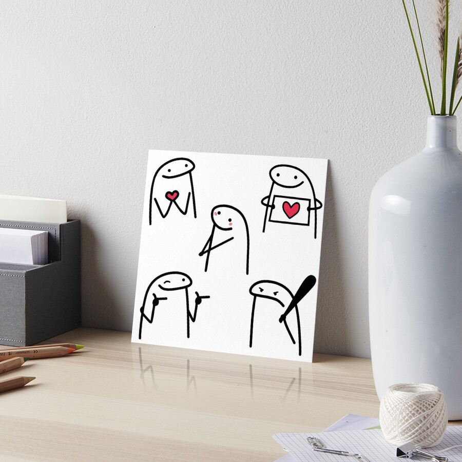 Flork in love meme pack, bundle Art Board Print for Sale by LatinoPower